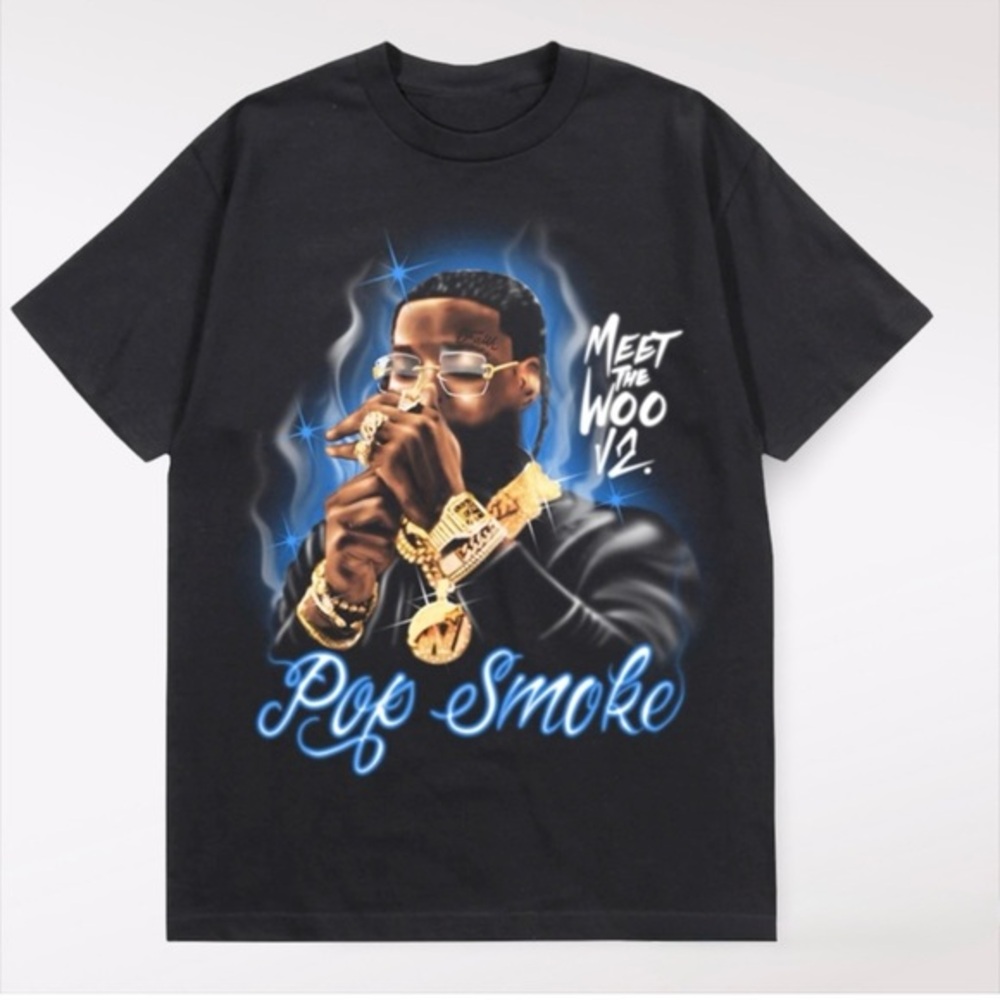 Pop Smoke Meet The Woo Tshirt Hip Hop Drill Music Rap Small Black Official Promo